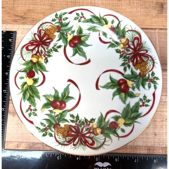 Baum Bros Formalities Christmas Decorative Plate 8" Fine China Made In China - Picture 1 of 4